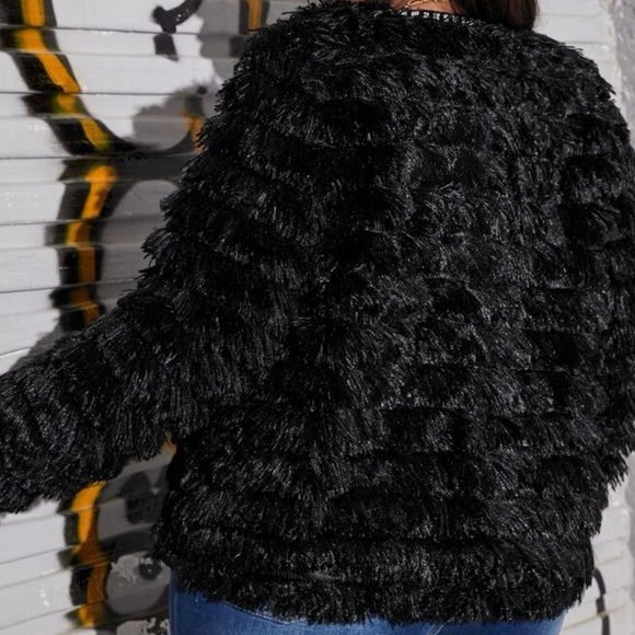 Black Faux Fur Jacket - Picture 2 of 4
